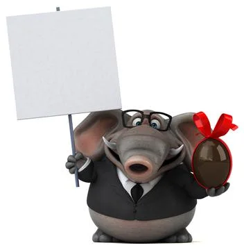 Fun elephant - 3D Illustration Illustrazione stock