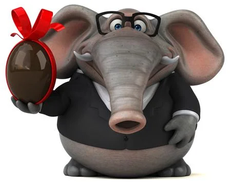 Fun elephant - 3D Illustration Illustrazione stock