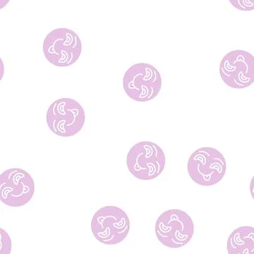 Fun emoji glyph seamless pattern Stock Illustration