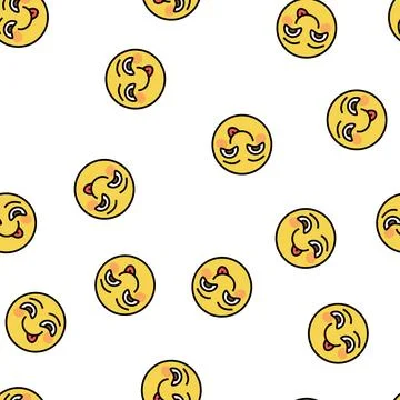 Fun emoji vector seamless pattern Illustrazione stock