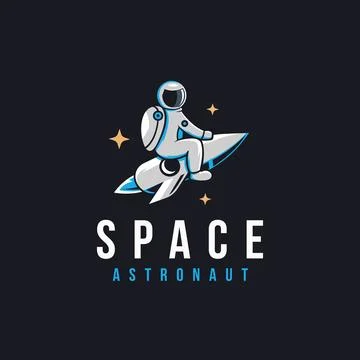 Fun explorer space astronaut mascot logo icon vector template Stock Illustration