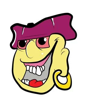 Fun face cartoon whit hat Ilustración de archivo