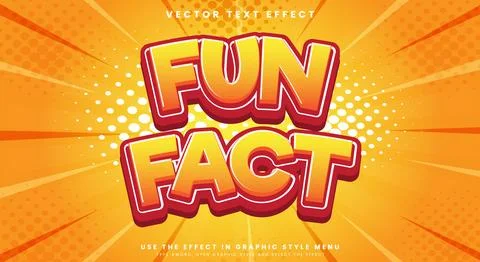 Fun Fact Comic Style 3d editable text effect Illustrazione stock