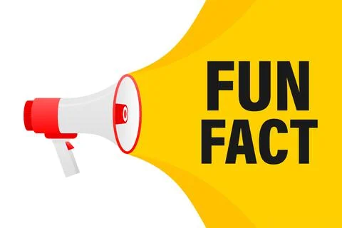 Fun fact feedback megaphone yellow banner in 3D style on white background. Ve Иллюстрация