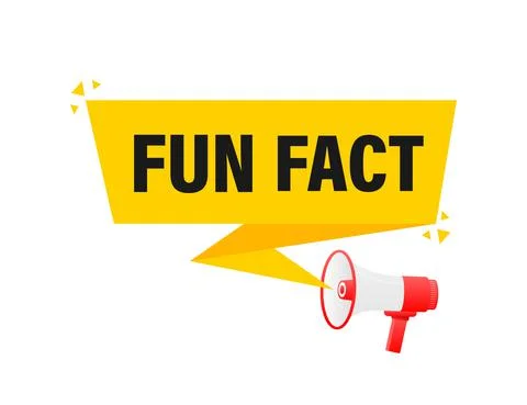 Fun fact feedback megaphone yellow banner in 3D style on white background. Ve Иллюстрация
