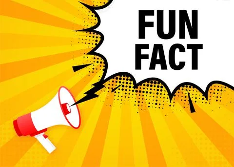 Fun fact feedback megaphone yellow banner in 3D style. Vector illustration. Stock Illustration