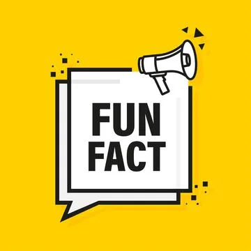 Fun fact feedback megaphone yellow banner in 3D style. Vector illustration. Иллюстрация