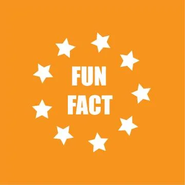 Fun fact icon, smile flat vector sign isolated on yellow background. Simple v Stock Illustration