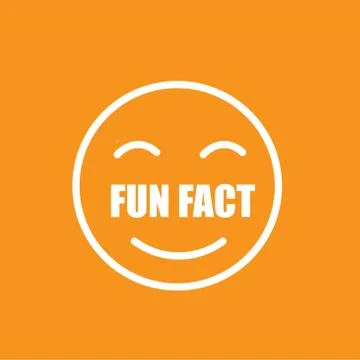 Fun fact icon, smile flat vector sign isolated on yellow background. Simple v Stock Illustration
