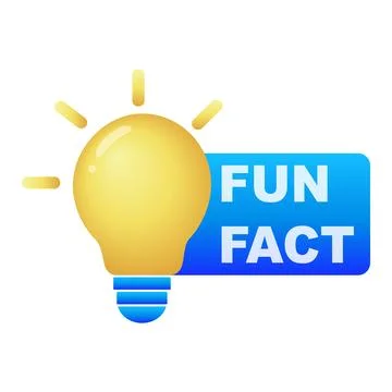 Fun fact light bulb and ray label design. Vector illustration Illustrazione stock