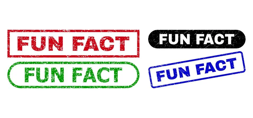 FUN FACT Rectangle Stamp Seals Using Scratched Texture Stock Illustration