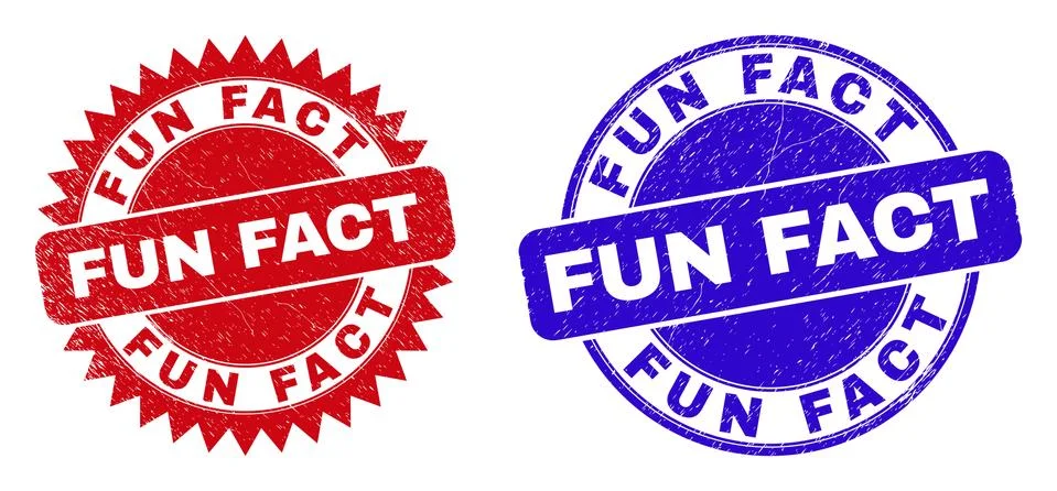 FUN FACT Round and Rosette Seals with Unclean Texture Stock Illustration