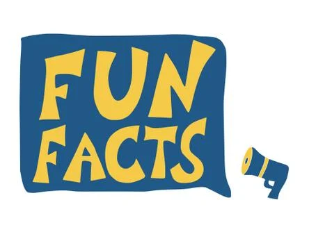 Fun facts quote with speech bubbles and megaphone. Vector stylized text. Stock Illustration