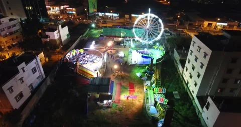 Fun Fair Aerial video Stock Footage 130692292