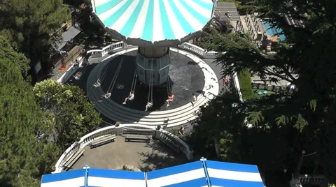 Fun Fair Carousel seen from above Stock Footage 33173548