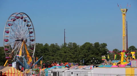 Fun at the Fair - Ferris Wheel and Carousel 스톡 동영상 916616