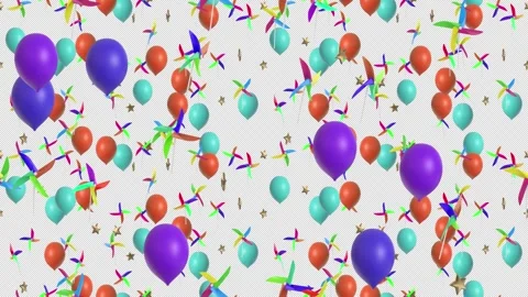 Fun fair park windmill transparent loop tile Rising with alpha channel. This is 스톡 동영상 304205410