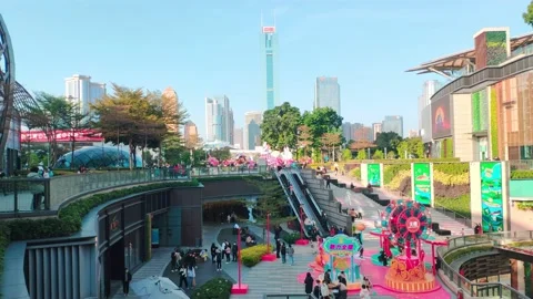 Fun fair ride establishment at Parc Central mall in Guangzhou China. Video stock 235683540