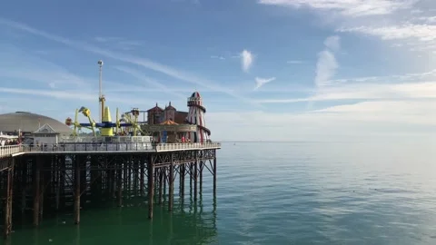 Fun fair on the sea Stock Footage 154887725