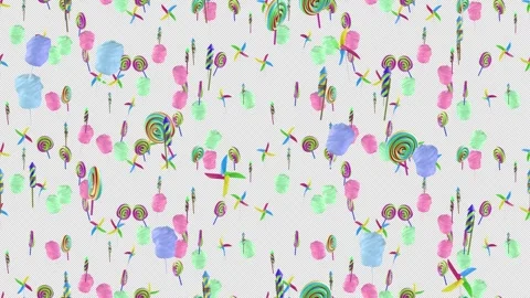 FUN FAIR THEME transparent loop tile Rising with alpha channel. This is a 스톡 동영상 304019797