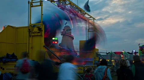 Fun fair time lapse 04 spin wide Stock Footage 5259157