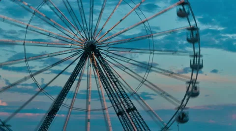 Fun fair time lapse 06 big wheel close up Stock Footage 5091247