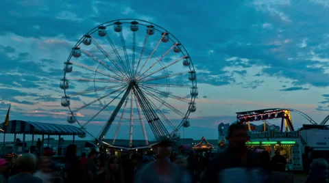 Fun fair time lapse 06 big wheel Stock Footage 5260327