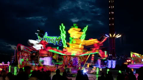 Fun fair time lapse 08 sky Stock Footage 5259198