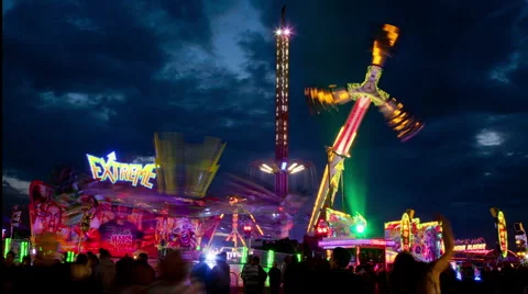 Fun fair time lapse 09 sky Stock Footage 5259973