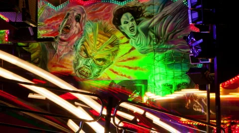 Fun fair time lapse 11 car ride zoom Stock Footage 5091146