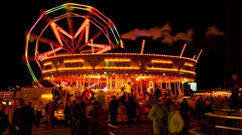 Fun fair time lapse 17 big wheel 2 Stock Footage 5091032