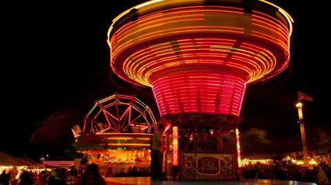 Fun fair time lapse 18 chair ride time remap Stock Footage 5091003