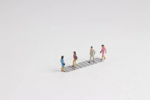 Fun of figure cross the bar code Stock Photos