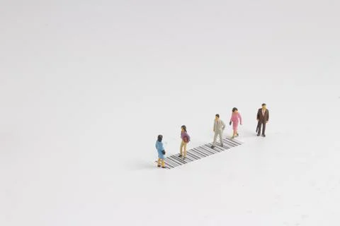 Fun of figure cross the bar code Foto stock