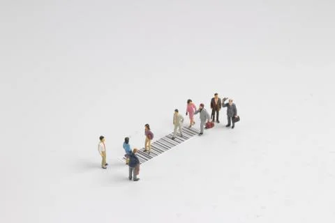 Fun of figure cross the bar code Stock Photos