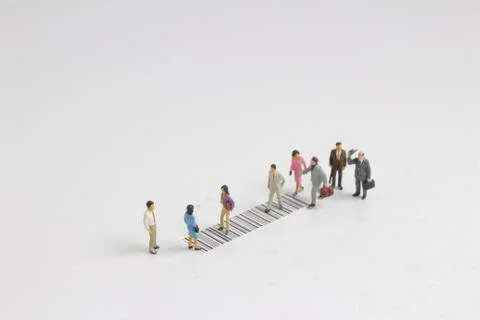 Fun of figure cross the bar code Foto stock