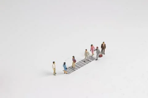 Fun of figure cross the bar code Stock Photos