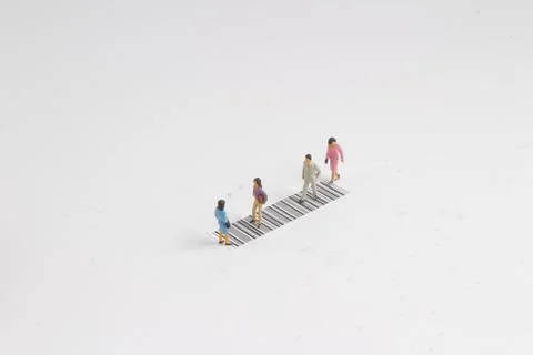 Fun of figure cross the bar code Stock-Fotos