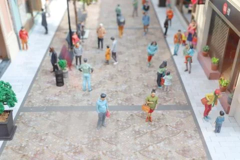 The fun figure model of Old Hong Kong Stock Photos