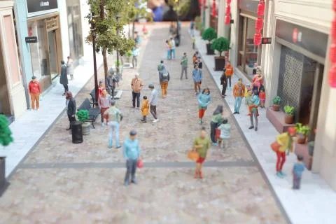 The fun figure model of Old Hong Kong Stock Photos