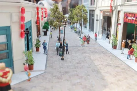 The fun figure model of Old Hong Kong Stock Photos