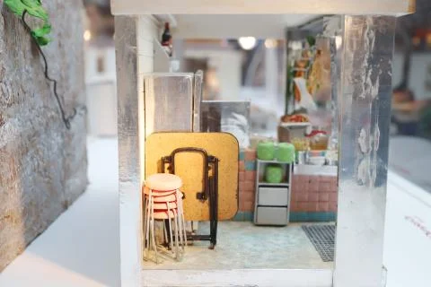 The fun figure model of Old Hong Kong Stock Photos
