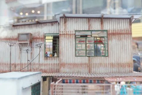 The fun figure model of Old Hong Kong Stock Photos