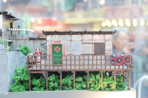 The fun figure model of Old Hong Kong Stock Photos