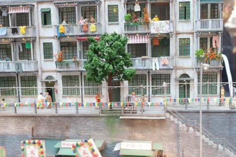 The fun figure model of Old Hong Kong Stock Photos