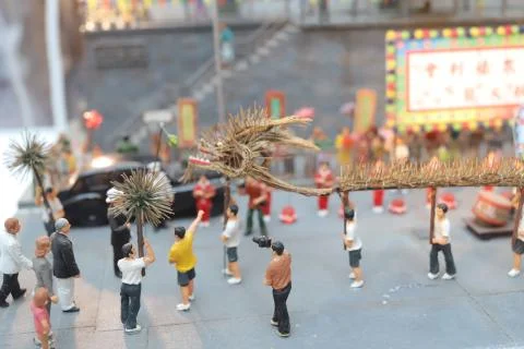 The fun figure model of Old Hong Kong Stock Photos