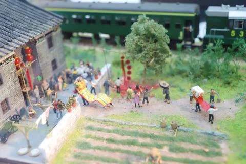 The fun figure model of Old Hong Kong Stock Photos