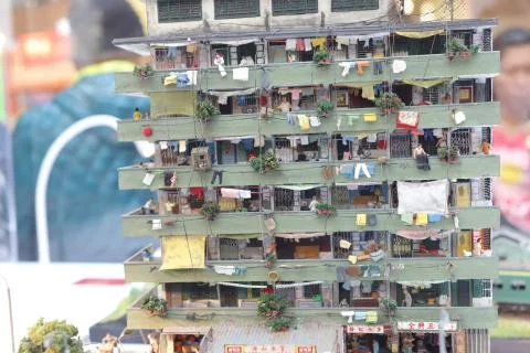 The fun figure model of Old Hong Kong Stock Photos
