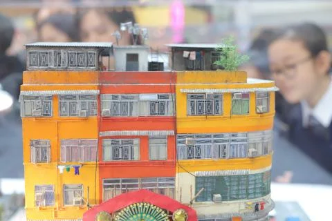 The fun figure model of Old Hong Kong Stock Photos