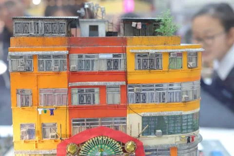 The fun figure model of Old Hong Kong Stock Photos
